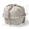 Alfro Handwoven Cotton Fringe Pouf Ottoman - Baxton Studio Gray