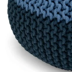 Rigby Hand Knit Round Pouf - Wyndenhall Navy Blue -Ottomans Official Shop unnamed file 5827