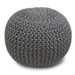 Rigby Hand Knit Round Pouf - Wyndenhall Navy Blue -Ottomans Official Shop unnamed file 5831