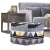 Bebe Transitional Square Pouf Black/Gray/White - WyndenHall -Ottomans Official Shop unnamed file 5832