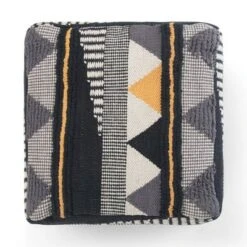 Bebe Transitional Square Pouf Black/Gray/White - WyndenHall -Ottomans Official Shop unnamed file 5836