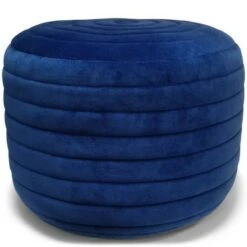 Anna Round Pouf - WyndenHall Turquoise -Ottomans Official Shop unnamed file 5847