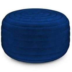 Anna Round Pouf - WyndenHall Turquoise -Ottomans Official Shop unnamed file 5849