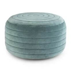 Anna Round Pouf - WyndenHall Turquoise -Ottomans Official Shop unnamed file 5851