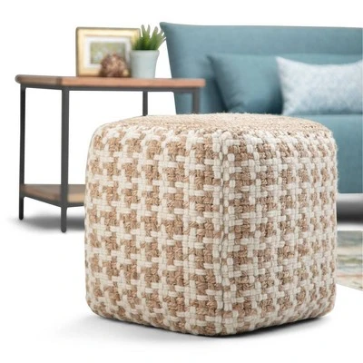 WyndenHall Digby Cube Pouf Natural - Wyndenhal 3 WyndenHall Digby Cube Pouf Natural - Wyndenhal