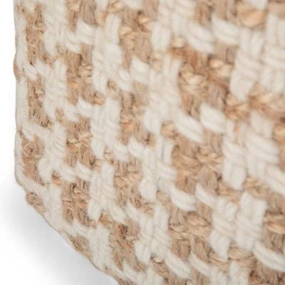 WyndenHall Digby Cube Pouf Natural - Wyndenhal 4 WyndenHall Digby Cube Pouf Natural - Wyndenhal - Image 2