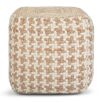 WyndenHall Digby Cube Pouf Natural - Wyndenhal 8 WyndenHall Digby Cube Pouf Natural - Wyndenhal - Image 6