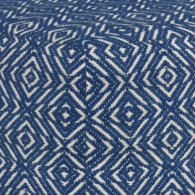 Wentworth Square Pouf - WyndenHall Patterned Teal/natural 7 Wentworth Square Pouf - WyndenHall Patterned Teal/natural - Image 5