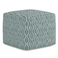 Wentworth Square Pouf - WyndenHall Patterned Teal/natural 18 Wentworth Square Pouf - WyndenHall Patterned Teal/natural -Ottomans Official Shop unnamed file 5869