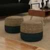 Maron Round Pouf Teal/ Natural - WyndenHall 1 Maron Round Pouf Teal/ Natural - WyndenHall -Ottomans Official Shop unnamed file 5882