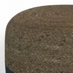 Maron Round Pouf Teal/ Natural - WyndenHall -Ottomans Official Shop unnamed file 5883