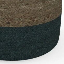 Maron Round Pouf Teal/ Natural - WyndenHall -Ottomans Official Shop unnamed file 5885