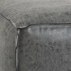 Polly Square Pouf Distressed Black Faux Leather - WyndenHall -Ottomans Official Shop unnamed file 5896