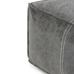 Polly Square Pouf Distressed Black Faux Leather - WyndenHall -Ottomans Official Shop unnamed file 5897