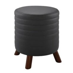 Rivard Round Stool - Linon Dark Gray -Ottomans Official Shop unnamed file 59