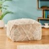 Brinket Large Contemporary Handcrafted Faux Yarn Square Pouf Ivory/Taupe - Christopher Knight Home -Ottomans Official Shop unnamed file 5932