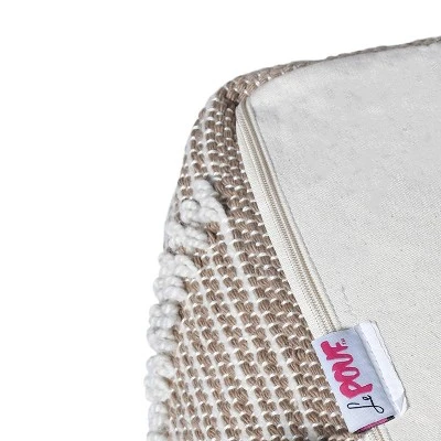 Brinket Large Contemporary Handcrafted Faux Yarn Square Pouf Ivory/Taupe - Christopher Knight Home 8 Brinket Large Contemporary Handcrafted Faux Yarn Square Pouf Ivory/Taupe - Christopher Knight Home - Image 6