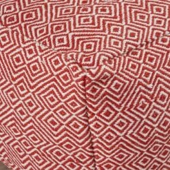 Banner Modern Boho Pouf Ivory/Red - Christopher Knight Home -Ottomans Official Shop unnamed file 5940