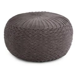 Faye Velvet Round Pouf - WyndenHall Gray 11 Faye Velvet Round Pouf - WyndenHall Gray -Ottomans Official Shop unnamed file 5953