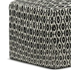 Wallis Square Woven PET Polyester Pouf Black/White - WyndenHall -Ottomans Official Shop unnamed file 5958