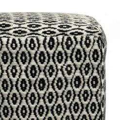 Wallis Square Woven PET Polyester Pouf Black/White - WyndenHall -Ottomans Official Shop unnamed file 5959