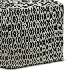 Wallis Square Woven PET Polyester Pouf Black/White - WyndenHall -Ottomans Official Shop unnamed file 5960