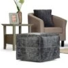 Templeton Square Pouf Black - WyndenHall