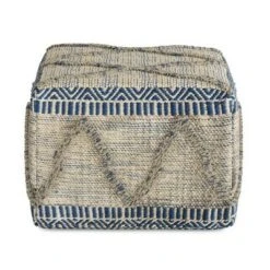 Tasneem Square Pouf - WyndenHall Natural Gray -Ottomans Official Shop unnamed file 5982