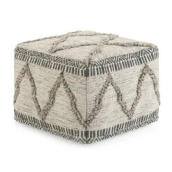 Tasneem Square Pouf - WyndenHall Natural Gray -Ottomans Official Shop unnamed file 5985