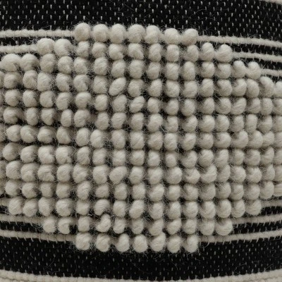 Lucknow Boho Handcrafted Fabric Cylinder Pouf - Christopher Knight Home White/denim Blue 7 Lucknow Boho Handcrafted Fabric Cylinder Pouf - Christopher Knight Home White/denim Blue - Image 5