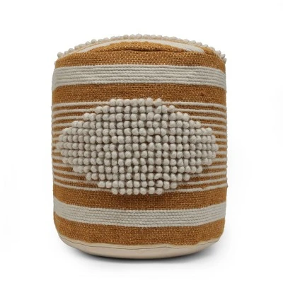Lucknow Boho Handcrafted Fabric Cylinder Pouf - Christopher Knight Home White/denim Blue 12 Lucknow Boho Handcrafted Fabric Cylinder Pouf - Christopher Knight Home White/denim Blue - Image 10