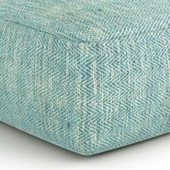 Terri Square Pouf Patterned Aqua Melange - WyndenHall -Ottomans Official Shop unnamed file 6019