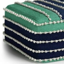 Judith Square Woven PET Polyester Pouf Aqua/Navy/White - WyndenHall 8 Judith Square Woven PET Polyester Pouf Aqua/Navy/White - WyndenHall -Ottomans Official Shop unnamed file 6023