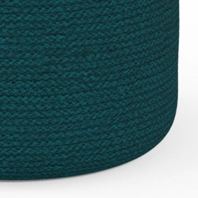 Winslet Round Braided Pouf Deep Aqua - WyndenHall 6 Winslet Round Braided Pouf Deep Aqua - WyndenHall - Image 4