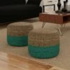 Maron Round Pouf Aqua/ Natural - WyndenHall 2 Maron Round Pouf Aqua/ Natural - WyndenHall -Ottomans Official Shop unnamed file 6039