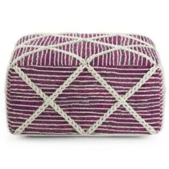 Woodley Square Pouf Magenta/Natural - WyndenHall 17 Woodley Square Pouf Magenta/Natural - WyndenHall -Ottomans Official Shop unnamed file 6050