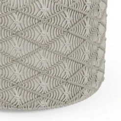 Emile Round Macrame Pouf Cloud Gray - WyndenHall -Ottomans Official Shop unnamed file 6059