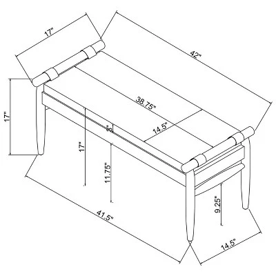 Hearth & Hand W/Magnolia Furniture Upholstered Natural Wood Accent Bench Oatmeal - Hearth & Hand™ with Magnolia 7 Hearth & Hand W/Magnolia Furniture Upholstered Natural Wood Accent Bench Oatmeal - Hearth & Hand™ with Magnolia - Image 5