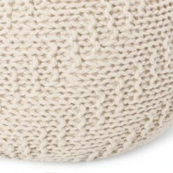 Barwick Modern Knitted Round Pouf Ivory - Christopher Knight Home -Ottomans Official Shop unnamed file 6093