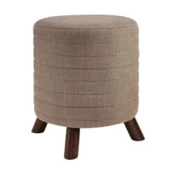 Rivard Round Stool - Linon Dark Gray -Ottomans Official Shop unnamed file 61