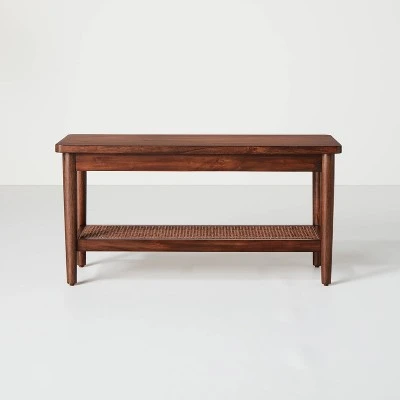 Hearth & Hand W/Magnolia Furniture Wood & Cane Accent Bench - Hearth & Hand™ with Magnolia Brown 4 Hearth & Hand W/Magnolia Furniture Wood & Cane Accent Bench - Hearth & Hand™ with Magnolia Brown - Image 2