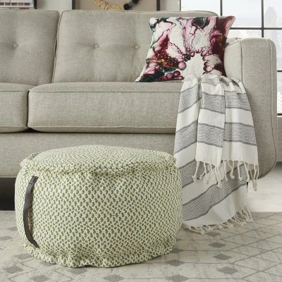 Mina Victory Outdoor Pillows AS220 Indoor/outdoor Pouf 3 Mina Victory Outdoor Pillows AS220 Indoor/outdoor Pouf