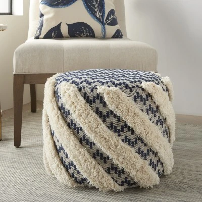 Mina Victory Life Styles Trendy Woven Indoor Pouf 4 Mina Victory Life Styles Trendy Woven Indoor Pouf - Image 2