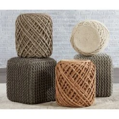 Jaipur Living Gray Scandinavian Pouf - Jaipur -Ottomans Official Shop unnamed file 6144