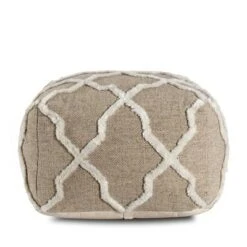 B Sides Moroccan Inspired Pouf - Anji Mountain Brown/ivory