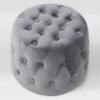 Lynwood Velvet Round Tufted Pouf Gray - CorLiving -Ottomans Official Shop unnamed file 6177