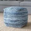 Park Hill Collection Woven Recycled Denim Pouf -Ottomans Official Shop unnamed file 6186