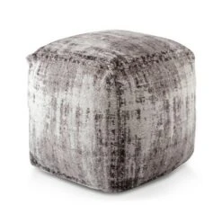 Hazel Square Pouf Gray - Steve Silver Co.