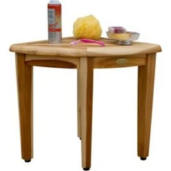 16" SnazzyCorner ED971 Wide Teak Shower Bench/Stool - EcoDecors -Ottomans Official Shop unnamed file 6204