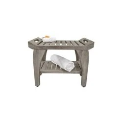 24" Tranquility GR156 Wide Teak Wood Shower Bench with Handles - CoastalVogue -Ottomans Official Shop unnamed file 6211